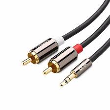 Ugreen 3.5 mm Male to 2RCA Male Audio Cable, 1.5 Meter Length, Grey